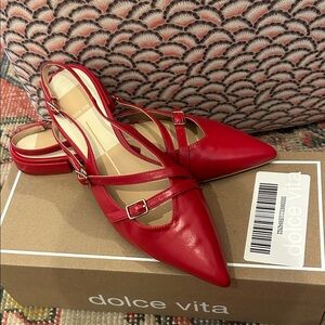 Dolce Vita Red Pointed Flats 7.5 NWT